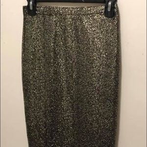 Tea-Length sparkly gold skirt